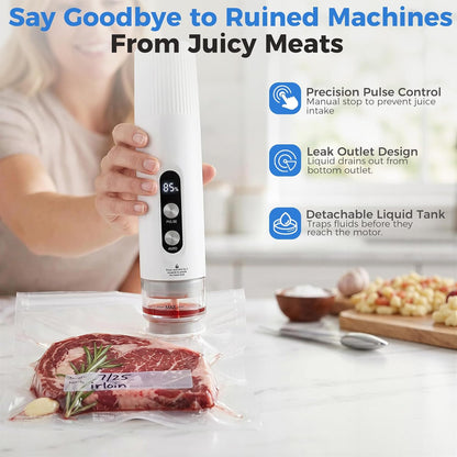 Handheld Food Vacuum Sealer – Compact Kitchen Sealer with 30 Reusable Vacuum Bags
